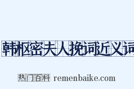 韩枢密夫人挽词近义词是什么意思的图片